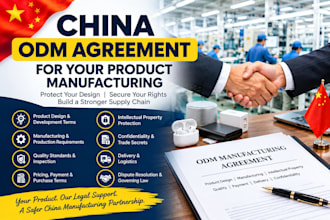 draft a china odm agreement for your product manufacturing