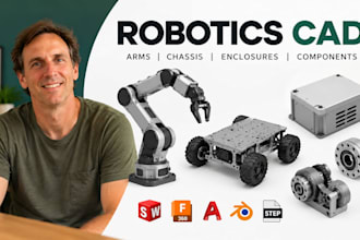 design robotics products, robot cad, robotic arm, chassis,enclosure, step files