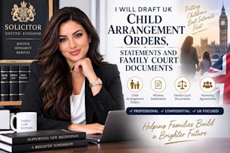 draft UK child arrangement orders, statements and family court documents