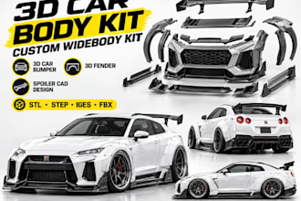 3d car parts widebody kits automotive cad stl body kit bumpers for 3d printing