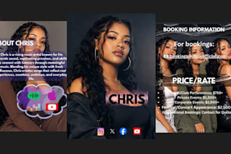 design a modern clickable epk for musicians, djs and artists