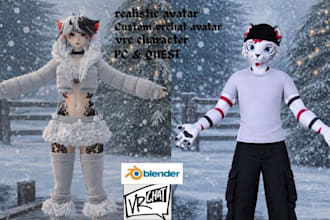 create a realistic vrchat avatar, anime model furry avatar, pc quest