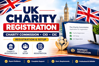 help with UK charity registration, cic and cio setup with charity commission