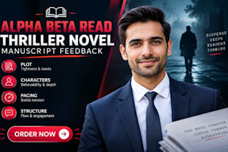 alpha beta read thriller manuscript novel suspense plot pacing feedback
