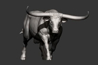 sculpt realistic 3d animal in zbrush for casting and 3d printing,3d relief, head