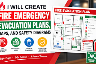 create fire emergency evacuation plans, maps, and safety diagrams