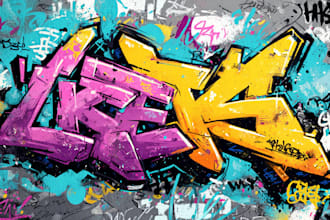 create graffiti text, tags, t shirts, and logo design