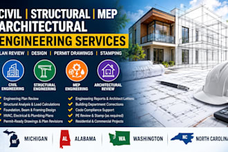 michigan alabama wa nc civil structural engineering mep architect review stamp