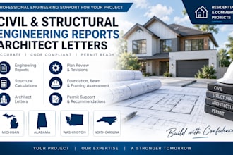 michigan and alabama wa nc civil structural engineering report architect letter