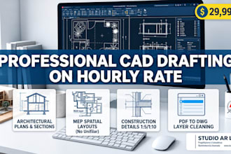 provide professional cad drafting and technical drawing on an hourly rate