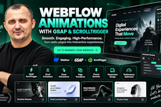 create webflow animations with gsap and scrolltrigger