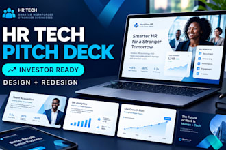 design and redesign HR saas pitch decks for fundraising, sales and growth plans