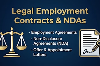 draft legal employment contracts, offer letters, and nda