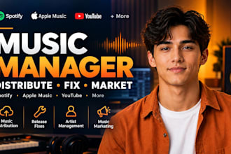 music manager, distribute music, fix distribution issues, and music marketing