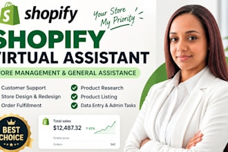 be your shopify virtual assistant, shopify store manager and marketing VA