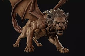 sculpt 3d custom monster,mythical creature,action figures,stl file for bambu lab