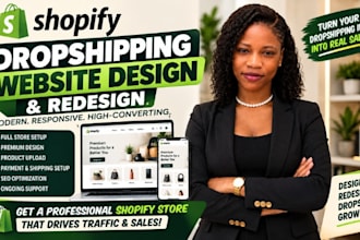 build professional shopify wix dropshipping store website design development SEO
