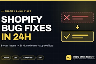 fix your shopify theme bugs and make small liquid customizations