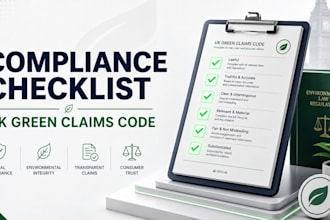 create a UK environmental claims legal compliance checklist