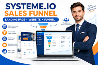 create systeme io sale funnel, systeme io landing page, systeme io website