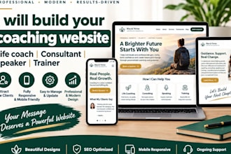 create coaching website with booking for life coach speaker consultant