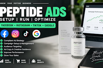 fix setup run complaint peptide ads facebook google tiktok peptide marketing