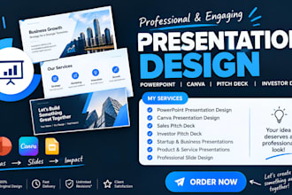 do powerpoint design, canva presentation, pitch deck design, investor pitch deck