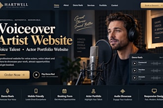 design wix voiceover artist website voice talent actor portfolio website