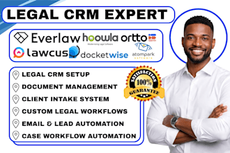 setup lawcus docketwise everlaw atompark hoowla ortto legal crm automation