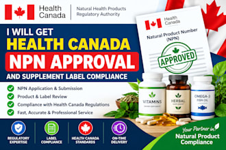 get health canada npn approval and supplement label compliance