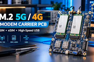 design custom m2 5g 4g modem carrier pcb with sim and esim support for you