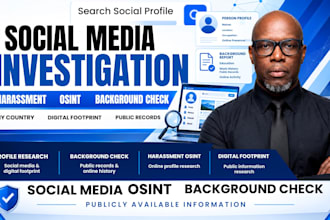 do social media investigation and harassment osint background check any country