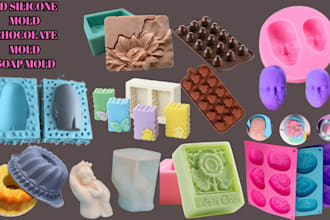 create silicone mold design soap mold chocolate  mold resin mold 3d cad stl file