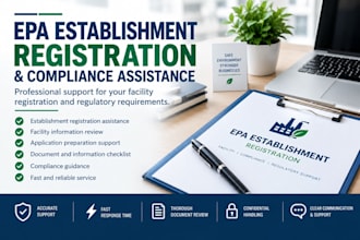 assist with epa establishment registration and compliance documentation