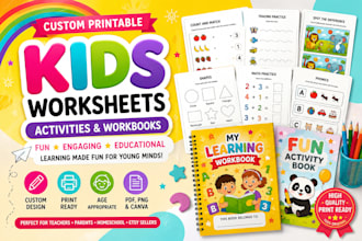 quickly create custom preschool printable worksheets and learning activities