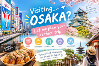 create a personalized travel itinerary for osaka and japan
