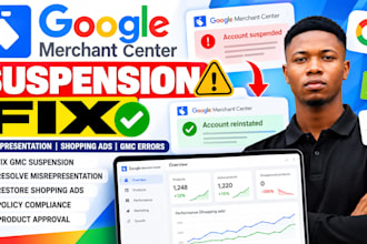 fix gmc and google ads suspension misrepresentation and product feed disapproval