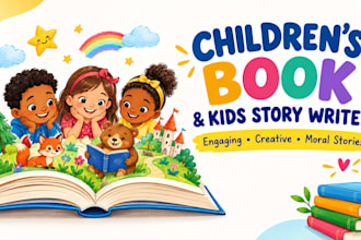 ghostwrite an engaging UK childrens book, kids story ebook, moral bedtime story
