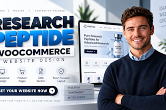 build fda research wordpress peptide website on woocommerce with coa integration