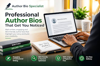 write a professional author bio for your pen name or book