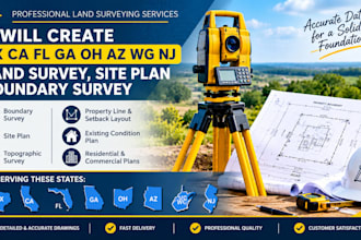 create tx ca fl ga oh az wg nj land survey site plan boundary survey
