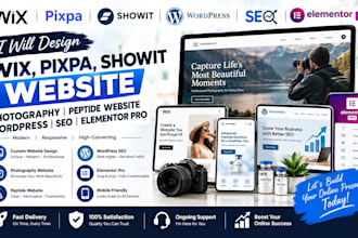 wix pixpa showit website photography peptide website wordpress seo elementor pro