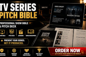 create a TV series pitch bible, show bible, series bible, pitch deck, lookbook