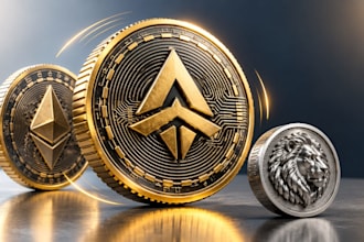 create 3d spinning coin, crypto nft logo animation and printable bas relief