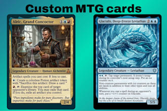 create custom mtg alter, edh commander card, fantasy card illustration mtg token