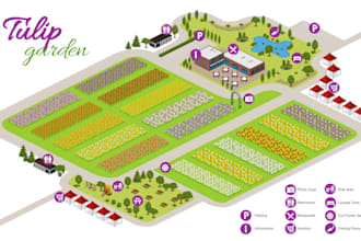 design an event map, festival map, venue map, site plan and illustrated layout