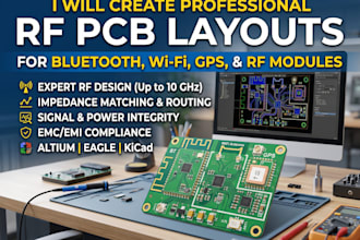 create professional rf pcb layouts for bluetooth, wifi, gps, and rf modules