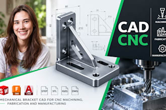 design industrial machine component cad, cnc parts and technical manufacturing