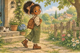 create children book character turnaround and model sheet
