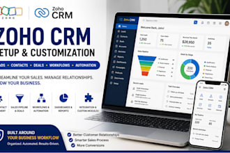 setup zoho crm, zoho one, zoho website design, zoho book, zoho workflow